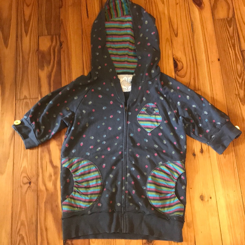 3/$20 Cute short sleeve zip up